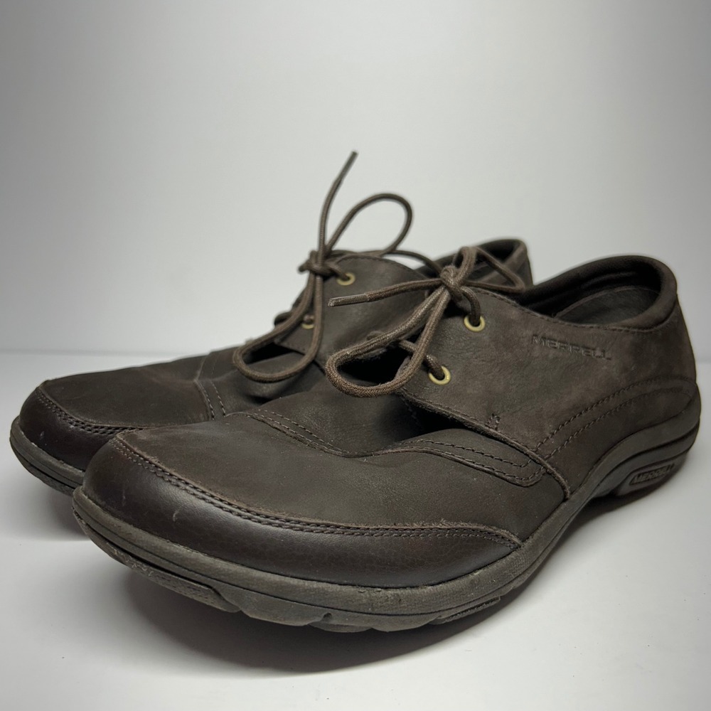 Merrell Java Leather Lace Up Shoes Brown Womens 9.5 Casual Walking Flats J42582